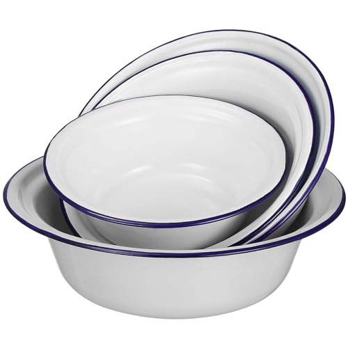 BESTonZON 4 Stück Emaille Suppenschüssel Emailliertes Becken Emaillierte Schüssel Schmalztopf Mit Deckel Emaille Rührschüssel Emailgeschirr Vier Größen Salatschüssel Ramen Becken BESTonZON 4 Stück Emaille Suppenschüssel Emailliertes Becken Emaillierte Schüssel Schmalztopf Mit Deckel Emaille Rührschüssel Emailgeschirr Vier Größen Salatschüssel Ramen Becken von BESTonZON