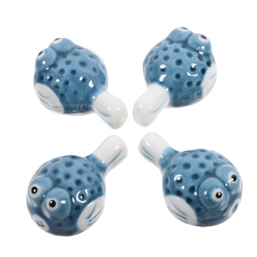 BESTonZON 4 Stück Essstäbchenablage Für Kugelfische Essstäbchenablage Keramik Löffel Ruhen Essstäbchen Bank Löffelablage Essstäbchenhalter Aus Stäbchen Kissen Essstäbchen Ruhen Kleiner Fisch von BESTonZON