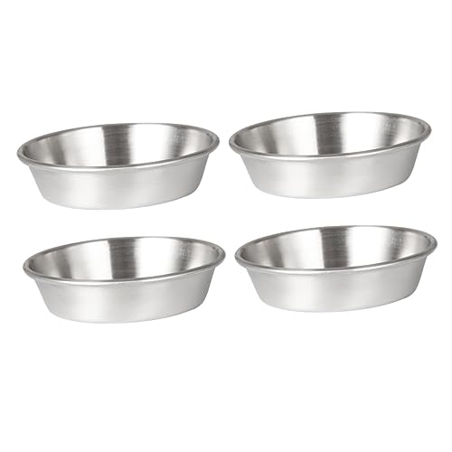 BESTonZON 4 Stück Gewürzschale Aus Edelstahl Snack Servierteller Snackgericht Runde Servierplatte Kleine Gewürzschalen Obstschale Brottauchschalen Vorspeise Rostfreier Stahl Dip-becher Salat von BESTonZON