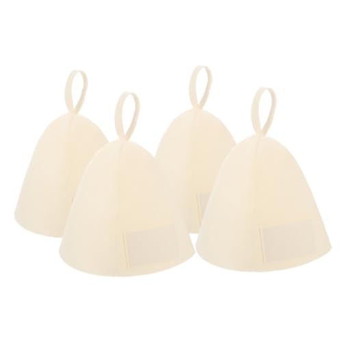 BESTonZON 4 Stück Isolierte Filzkappe für Traditionelle Russische Dampfbäder Haarschutz für Sauna und Spa Anpassbare Passform Atmungsaktiv und von BESTonZON