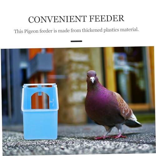 BESTonZON 4 Stück Kleine Tauben Hängebox aus Robustem Kunststoff Multifunktionale Futter und Wasserschale für Vogelkäfige Vielseitiger Vogelspender in Blau Gelb Grün und Weiß von BESTonZON