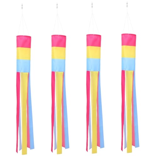 BESTonZON 4 Stück Luftrohrflaggendekoration Windsäcke Dekorativ Im Freien Windsock Hängende Gartendeko Reflektierender Wind Dekorationen Groß Willkommen Rasen Gartenwindsackfahne Polyester BESTonZON 4 Stück Luftrohrflaggendekoration Windsäcke Dekorativ Im Freien Windsock Hängende Gartendeko Reflektierender Wind Dekorationen Groß Willkommen Rasen Gartenwindsackfahne Polyester von BESTonZON