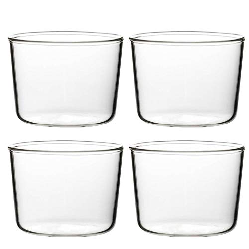 BESTonZON 4 Stück Mini Dessertschale Einfache Glas Cupcake Tassen Wiederverwendbare Vorspeise Servierschalen für Pudding Gewürze Snacks 200Ml von BESTonZON