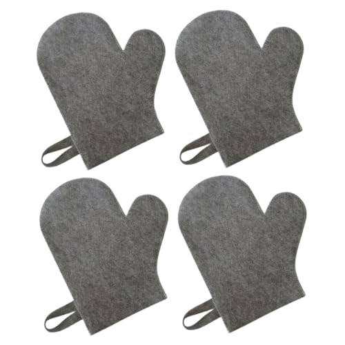 BESTonZON 4 Stück Saunahandschuhe aus Filz Hitzebeständige Isolierte Sauna Mitten zum Schutz vor Verbrennungen Beim Baden und Dampfbad mit Praktischem Aufhänger Geeignet für Damen und von BESTonZON