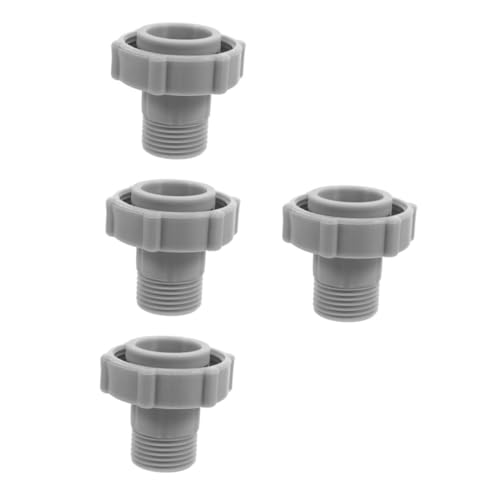 BESTonZON 4 Stück Schwimmbadverbindung Poolablaufadapter Armaturen Für Abflussrohre Poolauslassarmaturen Reinigungsmittel Für Pools Poolschlauchadapter Schwimmbadzubehör Grey PVC von BESTonZON