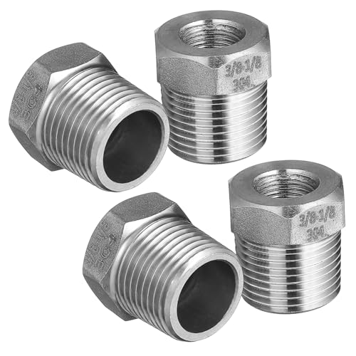 BESTonZON 4 Stück Teiliges Edelstahl Schlauchreparatur Gewinde Langlebiger Wasserhahn adapter für Garten Spüle und Wohnmobil Präzise Rohrverbinder für Sichere Schlauchverlängerung von BESTonZON