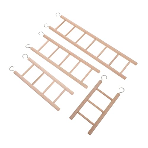 BESTonZON 4 Stück Teiliges Holz kletterspielzeug für Vögel Natürliche Holzleiter zum Hängen Sicheres Kauspielzeug für Wellensittiche Papageien Kleine Sittiche Macaws Beschäftigungsspielzeug BESTonZON 4 Stück Teiliges Holz kletterspielzeug für Vögel Natürliche Holzleiter zum Hängen Sicheres Kauspielzeug für Wellensittiche Papageien Kleine Sittiche Macaws Beschäftigungsspielzeug von BESTonZON