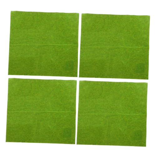 BESTonZON 4 Stück Teiliges Künstliche Grasquadrate Realistische Rasenteppich Deko für Modellbau und Sandtisch Leichtes Pflegeleichtes Bastelmaterial für Miniaturlandschaften und DIY Projekte von BESTonZON