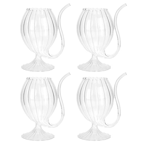 BESTonZON 4 Stück Weinglas Glas Champagnerfl?te Vampirglasbecher Mit Integriertem Strohhalm Klarer Saftbecher Glas Becher Champagner Gl?ser Martini Halloween-weingläser Rotwein Rum von BESTonZON