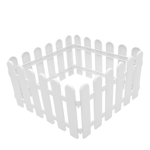 BESTonZON 4 Stück Weiße Gartenzaun Umrandung Kunststoff Teiliges für Dekorative Robust und Langlebig für Garten und Innenbereich BESTonZON 4 Stück Weiße Gartenzaun Umrandung Kunststoff Teiliges für Dekorative Robust und Langlebig für Garten und Innenbereich von BESTonZON
