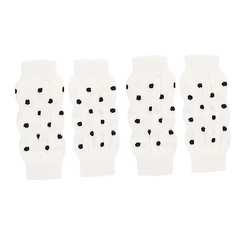 BESTonZON 4 Stück rutschfeste Hundebeinsocken Warme Verschleißfeste Pfotenschutz Socken mit Niedlichem Muster Komfortable Beinschoner für Kleine bis Mittlere Hunde gegen Kälte und Schmutz von BESTonZON