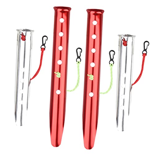 BESTonZON 4 Stücke Aluminium-u-förmige Nägel Einsätze Sturmzeltheringe Schneepfahl Zeltstange in U-Form Im Freien Anbindung Planenstangen Camping Zeltheringe, Robust Zelte Zum Campen Baracke von BESTonZON
