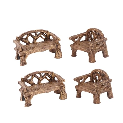 BESTonZON 4 Stücke Teiliges Miniatur Resin Stuhl Realistische Gartenmöbel Deko Verarbeitung Langlebig Geeignet für Micro Landschaft Puppenhaus und Zen Garten und Detailreich BESTonZON 4 Stücke Teiliges Miniatur Resin Stuhl Realistische Gartenmöbel Deko Verarbeitung Langlebig Geeignet für Micro Landschaft Puppenhaus und Zen Garten und Detailreich von BESTonZON