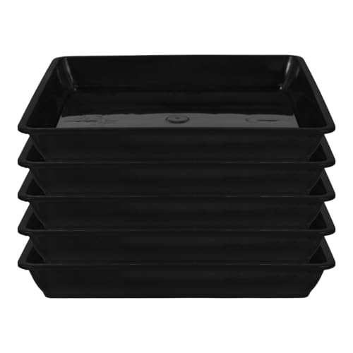 BESTonZON 5 Stück Blumentopf Untersetzer: Schwarz Kunststoff Blumenuntersetzer Für Innen- Und Außenpflanzen - Untersetzer Blumentopf Tropf Tabletts Für Outdoor Indoor Pflanzen 18cm von BESTonZON