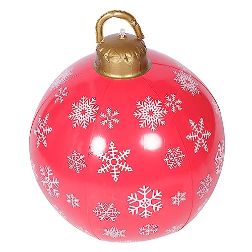 BESTonZON 5 Stück Aufblasbare Große Weihnachtskugel Dekoration Rot mit Schneeflocken Wetterfest für Außenbereich Weihnachtsfeier Garten Party Ornament BESTonZON 5 Stück Aufblasbare Große Weihnachtskugel Dekoration Rot mit Schneeflocken Wetterfest für Außenbereich Weihnachtsfeier Garten Party Ornament von BESTonZON