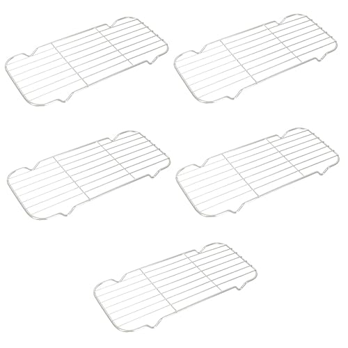 BESTonZON Kühlregal 5 Stück Edelstahl-Kochtopf Edelstahl-Serviertablett Keks-Trockengestell Seve-Bräter Luftfritteuse Toast-Rack Brotkühlregal Grill-Grill-Rack Brotregal Cool-Net-Wok Gestell von BESTonZON