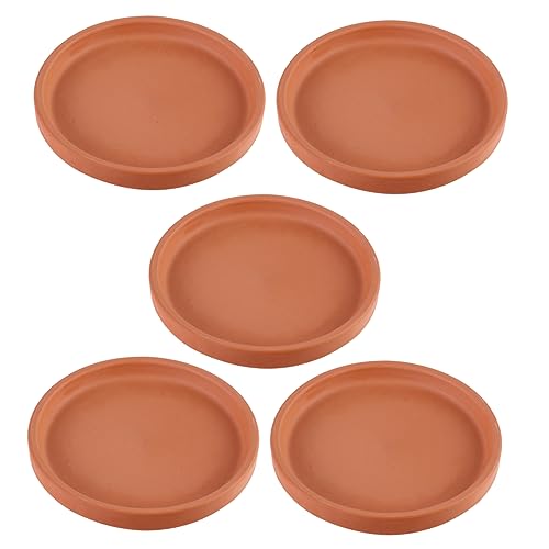 BESTonZON 5 Stück Keramische Untersetzer Terracotta für Pflanzentöpfe Multifunktionale Verwendung als Organizer und Halter von BESTonZON