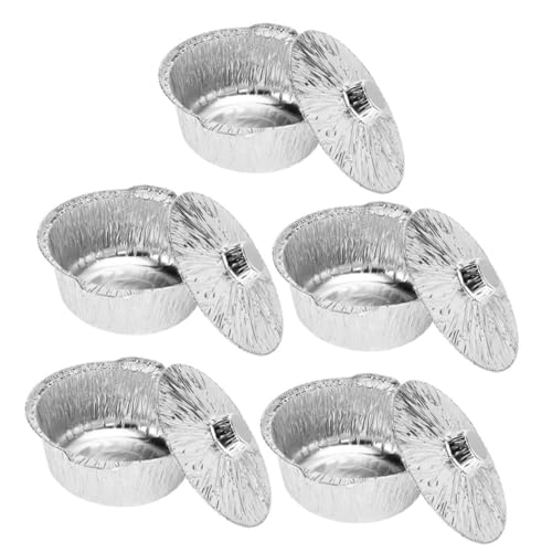 BESTonZON 5 Stück Kuchen backen topf Kochen Alufolientöpfe mit Deckel eloxiert Campingtopf Mikrowelle kompakter Grilltopf Lebensmittelbehälter aus Folie Aluminiumfolie Silver BESTonZON 5 Stück Kuchen backen topf Kochen Alufolientöpfe mit Deckel eloxiert Campingtopf Mikrowelle kompakter Grilltopf Lebensmittelbehälter aus Folie Aluminiumfolie Silver von BESTonZON