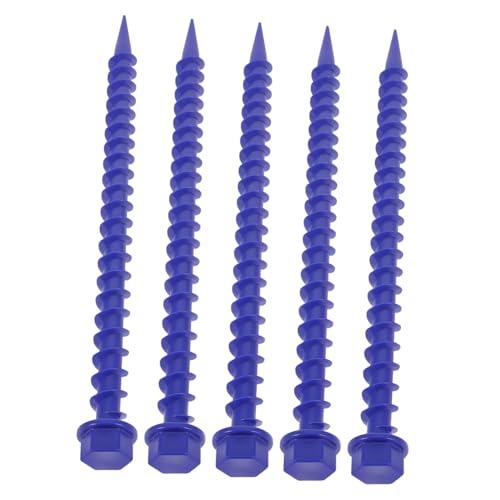 BESTonZON 5 Stück Kunststoff Zeltheringe mit Gewinde Sturmsichere Zeltnägel für Outdoor Camping Stabiler Bodenanker für Zelte Pavillons und Markisen Geeignet für Gras Erde und EIS von BESTonZON