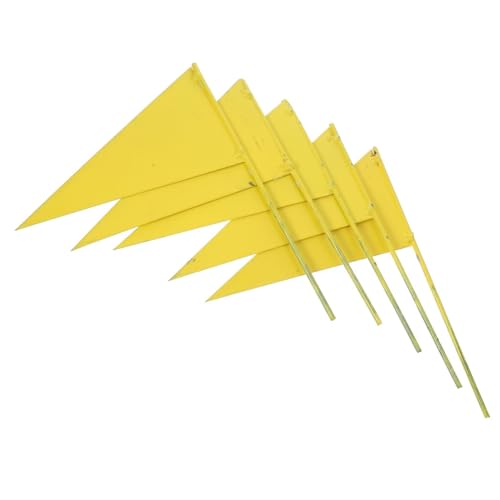 BESTonZON 5 Stück Teiliges Garten Markierungsfahnen aus Dreieckige Kleine Flaggen für Rasen Bewässerung und Industrie Robustes Design Sichtbar für Garten und Außenbereich von BESTonZON