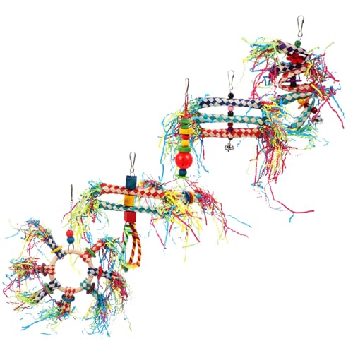 BESTonZON 5 Stück Teiliges Papageien kauspielzeug aus Geflochtenem Papier für Kleine Vögel mit Beweglichem Haken zum Aufhängen im Käfig Beugt Käfigkauen Fördert Schnabeltraining BESTonZON 5 Stück Teiliges Papageien kauspielzeug aus Geflochtenem Papier für Kleine Vögel mit Beweglichem Haken zum Aufhängen im Käfig Beugt Käfigkauen Fördert Schnabeltraining von BESTonZON