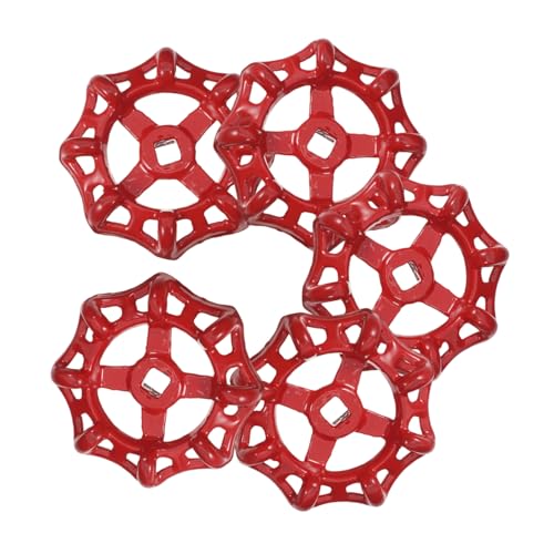 BESTonZON 5 Stück Teiliges Ventil handrad Robuster Roter Ventilhebel für Außenwasserhähne Einfache Installation Langlebig Geeignet für Gartenschlauch Rasensprenger und Hausgebrauch von BESTonZON