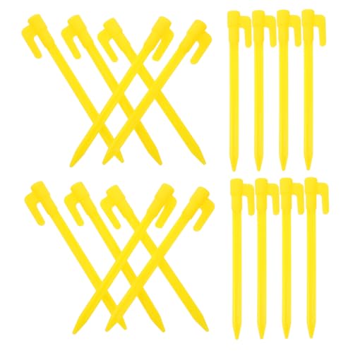 BESTonZON 50 Stück Zelt heringe Gelb Schwerlast Erdanker für Camping Garten Fixierung Robust Windfest für Zelte Pavillons Planen und Strandboden von BESTonZON