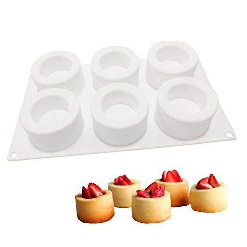 BESTonZON 6 Hohlraum-Kuchen-Form DIY Kuchen Schimmel 3D Silikonform für Pudding Schokolade Mousse Dessert Küche Backformen von BESTonZON