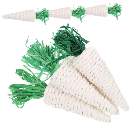 BESTonZON 6 Stück Hamster Kauspielzeug Natürliche Gras Eierform Zahnpflege für Kaninchen und Kleintiere Langlebig und Sicher zum Zähneknabbern und Stressabbau von BESTonZON