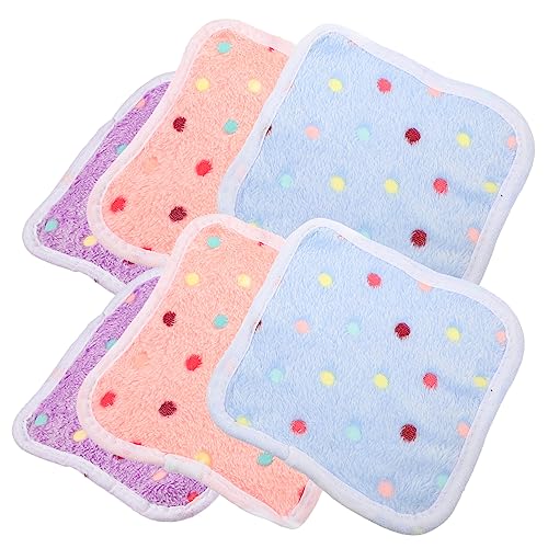 BESTonZON 6 Stück Hamsterkäfig Einlagen aus Weichem Korallenvlies Wärmeisolierende Kuscheldecke für Hamster und Meerschweinchen Atmungsaktiv Langlebig als Schlaf und Ruheplatz für Kleine von BESTonZON