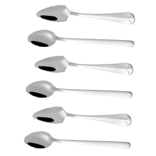 BESTonZON 6 Stück Teiliges Babybesteck aus Lebensmittelechtem Edelstahl mit Gezacktem Scraper löffel für Obstpüree Ergonomisch Geformt Griff Feinmotorik bei Kleinkindern BESTonZON 6 Stück Teiliges Babybesteck aus Lebensmittelechtem Edelstahl mit Gezacktem Scraper löffel für Obstpüree Ergonomisch Geformt Griff Feinmotorik bei Kleinkindern von BESTonZON