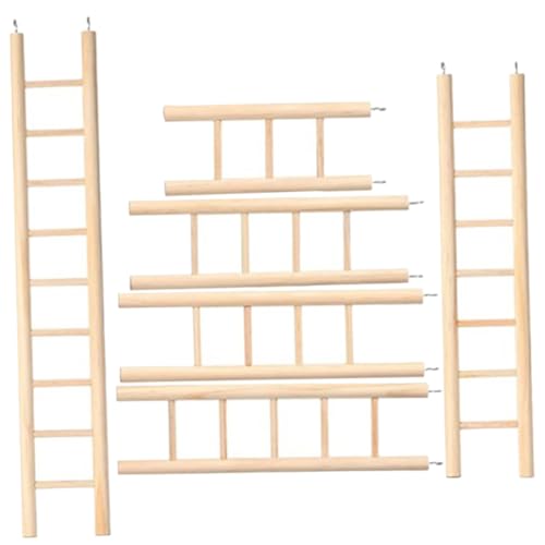 BESTonZON 6 Stück Teiliges Papageien Kletterleiter aus Holz Farbenfrohes Vogelspielzeug für Käfig Natürliche Krallenpflege Fördert Aktivität und Gesunde Schnabelfunktion für Papageien und BESTonZON 6 Stück Teiliges Papageien Kletterleiter aus Holz Farbenfrohes Vogelspielzeug für Käfig Natürliche Krallenpflege Fördert Aktivität und Gesunde Schnabelfunktion für Papageien und von BESTonZON