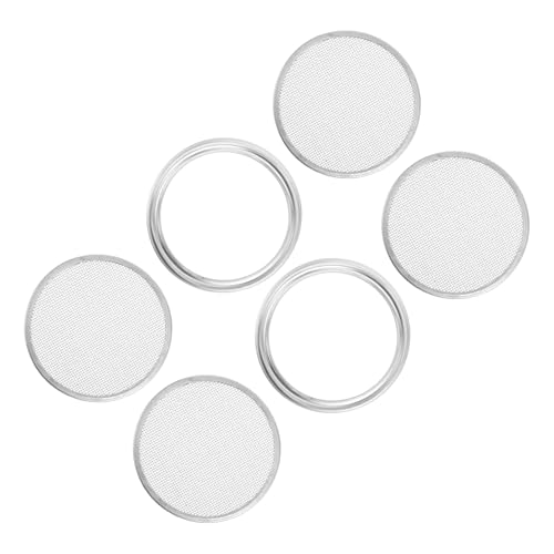 BESTonZON 6 Stück Teiliges Sprungdeckel Weithals Einmachglas Siebdeckel für Keimung Luftdurchlässig Abfallfilternd Einfach zu Reinigen für Sprossenaufzucht und Keimgläser von BESTonZON