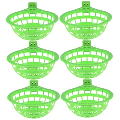 BESTonZON 6 Stück Teiliges Vogelbrutnest Großes Grünes Vogelnest Langlebig und Atmungsaktiv Hängend für Tauben Wellensittiche Kanarienvögel Einfach zu Montieren Stabiler Käfigbrutplatz von BESTonZON