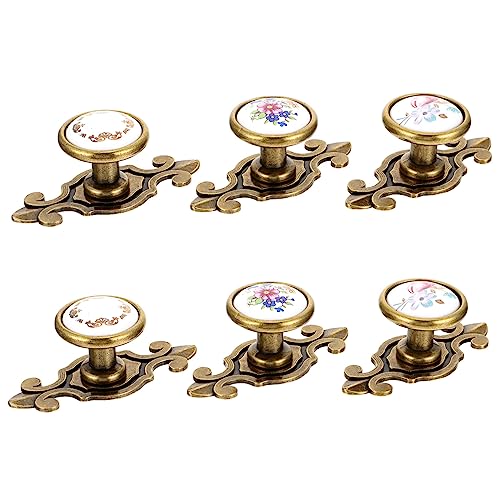 BESTonZON 6-teiliges Vintage-keramikgriff-set für Schranktürknöpfe Runde Schubladengriffe von BESTonZON
