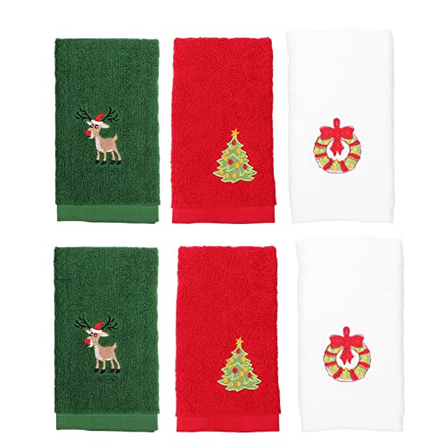 BESTonZON 6st Weihnachtshandtuch Schnell Trocknendes Handtuch Urlaub Handtuch Fingerkuppen-badetücher Cartoon-küchentücher Weihnachtsbad Tuch. Weihnachten Fitness Baumwolle Waschlappen von BESTonZON
