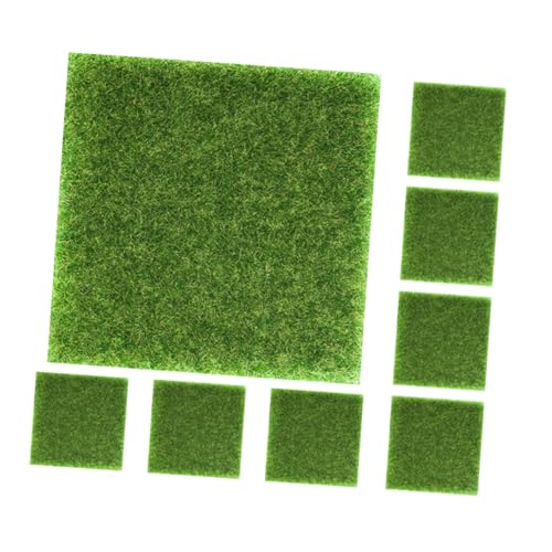 BESTonZON 8 Stück Teiliges Kunstgrasmatten für Miniaturgarten Dekorative Fälschung von für DIY Projekte und Außendekoration Pflegeleicht und Vielseitig Einsetzbar von BESTonZON