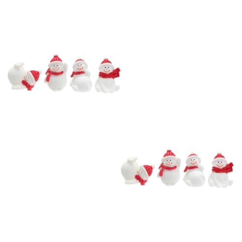 BESTonZON 8 Stück Teiliges Weihnachts Schneemann Deko Resin mit Bunten Mützen Lebendige Winter Festtagsfiguren für Tisch Regal Bonsai und Vielseitig für Zuhause Büro und Garten von BESTonZON