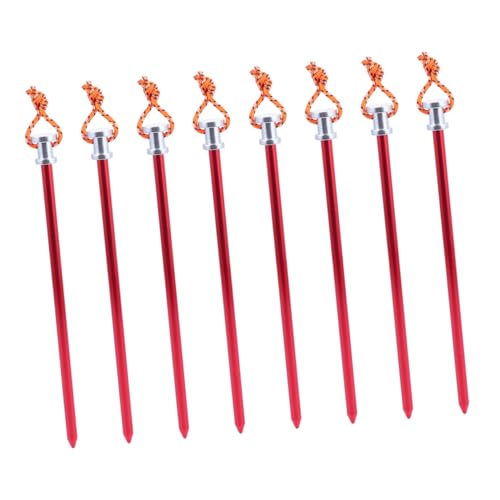 BESTonZON 8 Stück Teiliges Zeltzubehör Aluminiumlegierung Bodenanker mit Seil Robuste Zeltheringe für Camping Outdoor Stabile Erdheringe für Schnee und Festen Boden Schnelles Fixieren und BESTonZON 8 Stück Teiliges Zeltzubehör Aluminiumlegierung Bodenanker mit Seil Robuste Zeltheringe für Camping Outdoor Stabile Erdheringe für Schnee und Festen Boden Schnelles Fixieren und von BESTonZON