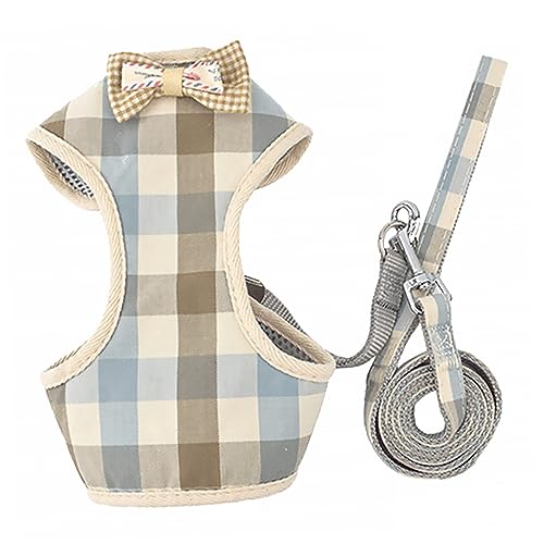 BESTonZON Adorable Pet Leash Vest Für Kleine Hunde Und Katzen Verstellbares Geschirr Mit Stilvollem Plaid-Muster Für Und Festlichkeiten von BESTonZON