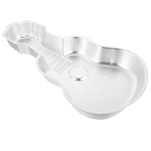 BESTonZON Aluminium 3D Gitarre Form Kuchen Dekorieren Mould Backen Pan DIY Geburtstag Kuchen Form Wärme Beständig Backform Küche Liefert für Toast Brot Silber BESTonZON Aluminium 3D Gitarre Form Kuchen Dekorieren Mould Backen Pan DIY Geburtstag Kuchen Form Wärme Beständig Backform Küche Liefert für Toast Brot Silber von BESTonZON