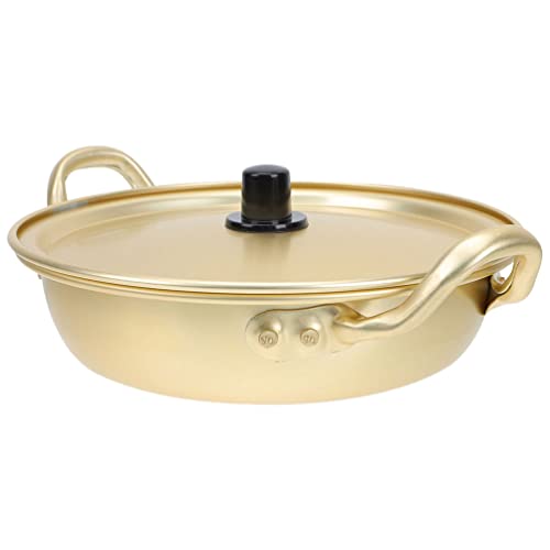 BESTonZON Aluminium Ramen Pot Suppentopf Kochtopf mit Deckel Koreanische Ramen Topf Instant Nudeltopf Gemüsetopf Fleischtopf Induktionstopf Stockpot für Alle Herdarten Kochgeschirr 22cm von BESTonZON