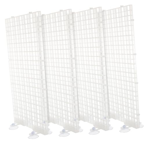 BESTonZON Aquarium Isolationsplatte Transparent mit Saugnäpfen Spülbares Gitterpaneel für Fischauswahl Trennung und Filteraufbau Einfach Installierbar und Anpassbar Zufällige Farbe von BESTonZON