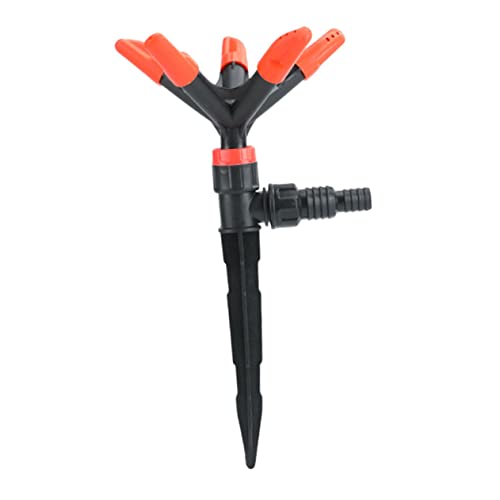 BESTonZON Automatischer Rotierender Gartensprenger mit Verstellbaren Düsen Wassersparender Sprinkler für Garten und Wiese Einfache Installation Geeignet für Erwachsene Orange von BESTonZON