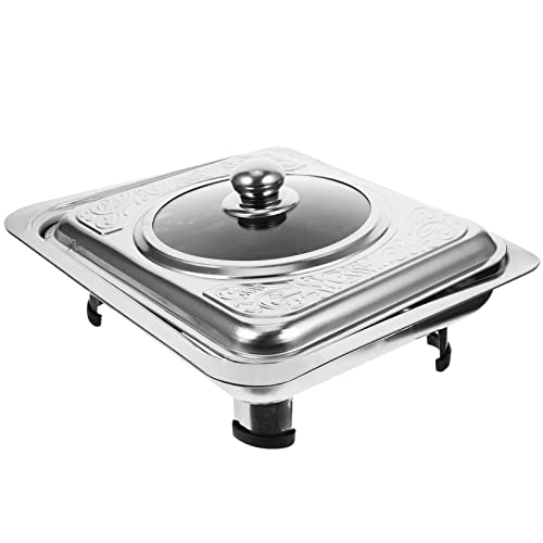 BESTonZON Buffet Aus Stahl Buffetschale Aus Metall Chafing-Buffet-Set Chafer-wärmer Für Die Gastronomie Edelstahl Käfer Chafer-tabletts Rostfreier Stahl Bankett Grillplatte Heißer Topf von BESTonZON