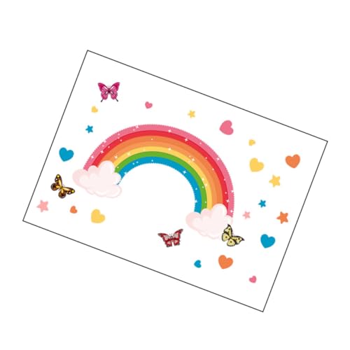 BESTonZON Bunte Schmetterlinge Wandtattoo Regenbogen Wandaufkleber Abnehmbar Selbstklebend für Mädchenzimmer Kinderzimmer Fenster Tür Wanddeko von BESTonZON