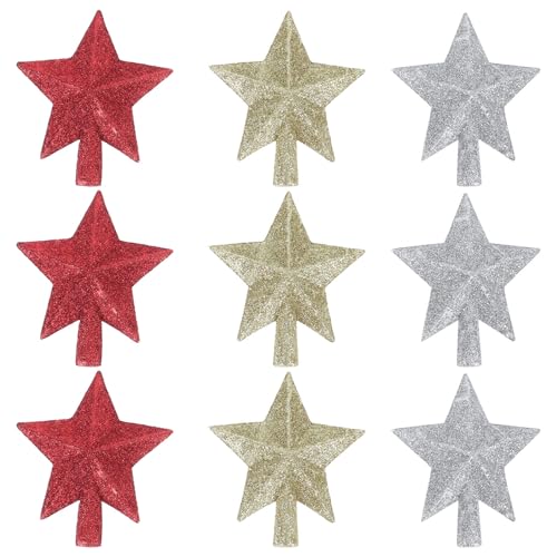 BESTonZON Christbaum Topper Weihnachtsbaumspitze Stern Kunststoff: Golden Silber Rot 12cm Glitzer Sterne Christbaumspitze 9 Stücke Weihnachten Party Festival Dekoration Tannenbaum Weihnachtsdeko BESTonZON Christbaum Topper Weihnachtsbaumspitze Stern Kunststoff: Golden Silber Rot 12cm Glitzer Sterne Christbaumspitze 9 Stücke Weihnachten Party Festival Dekoration Tannenbaum Weihnachtsdeko von BESTonZON