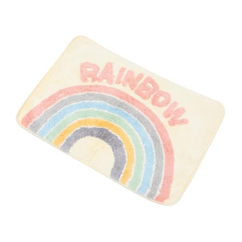 BESTonZON Dekorativer Teppich mit Feinem Regenbogenmuster rutschfeste Schmutzfangmatte für Eingangsbereich Strapazierfähig und Langlebig Geeignet für Wohnzimmer Schlafzimmer Flur und Büro von BESTonZON