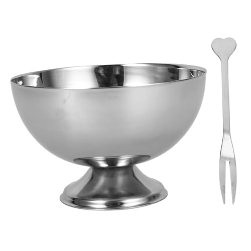 BESTonZON Dessertschale Aus Edelstahl Eisbecher Servierschale Aus Metall Snackschale Mit Fuß Salat-Dessert-Halter Joghurtbecher Vorspeisenteller Portionsbecher 10 7 X 7 Cm von BESTonZON