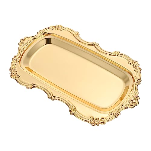BESTonZON Desserttablett Im Europäischen Stil mit Goldbesatz Handtuchteller für Vorspeisen und Obst von BESTonZON